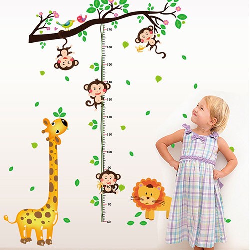 JB Design時尚壁貼~猴子爬樹身高貼