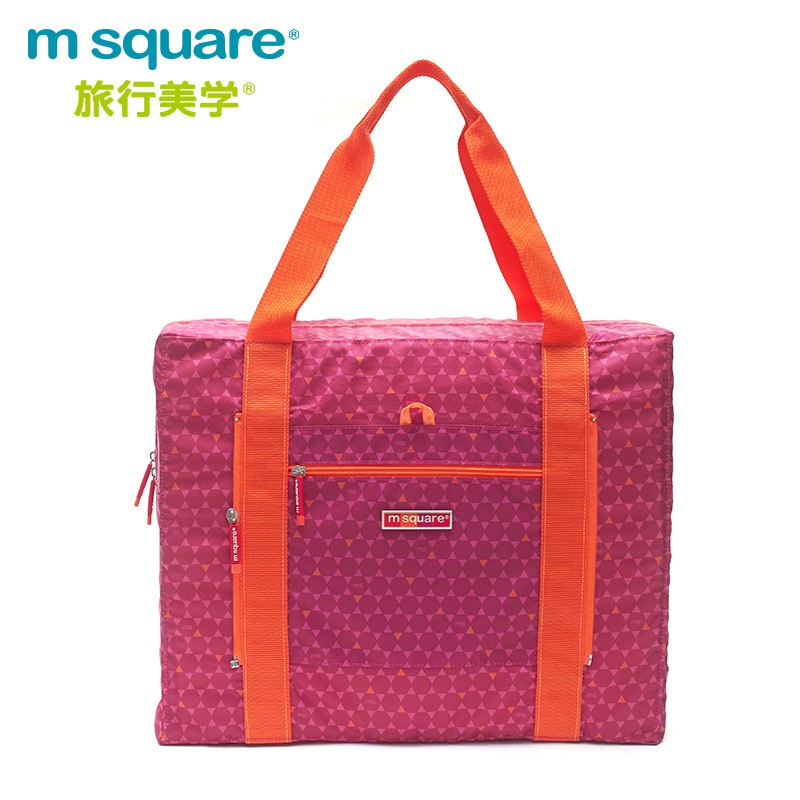 m square商旅系列Ⅱ折疊購物袋M_紅色六角紋